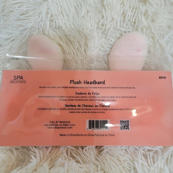 Spa Solutions Woman/Girl Pink Plush Headband Size One Size Fits … - Picture 2 of 2